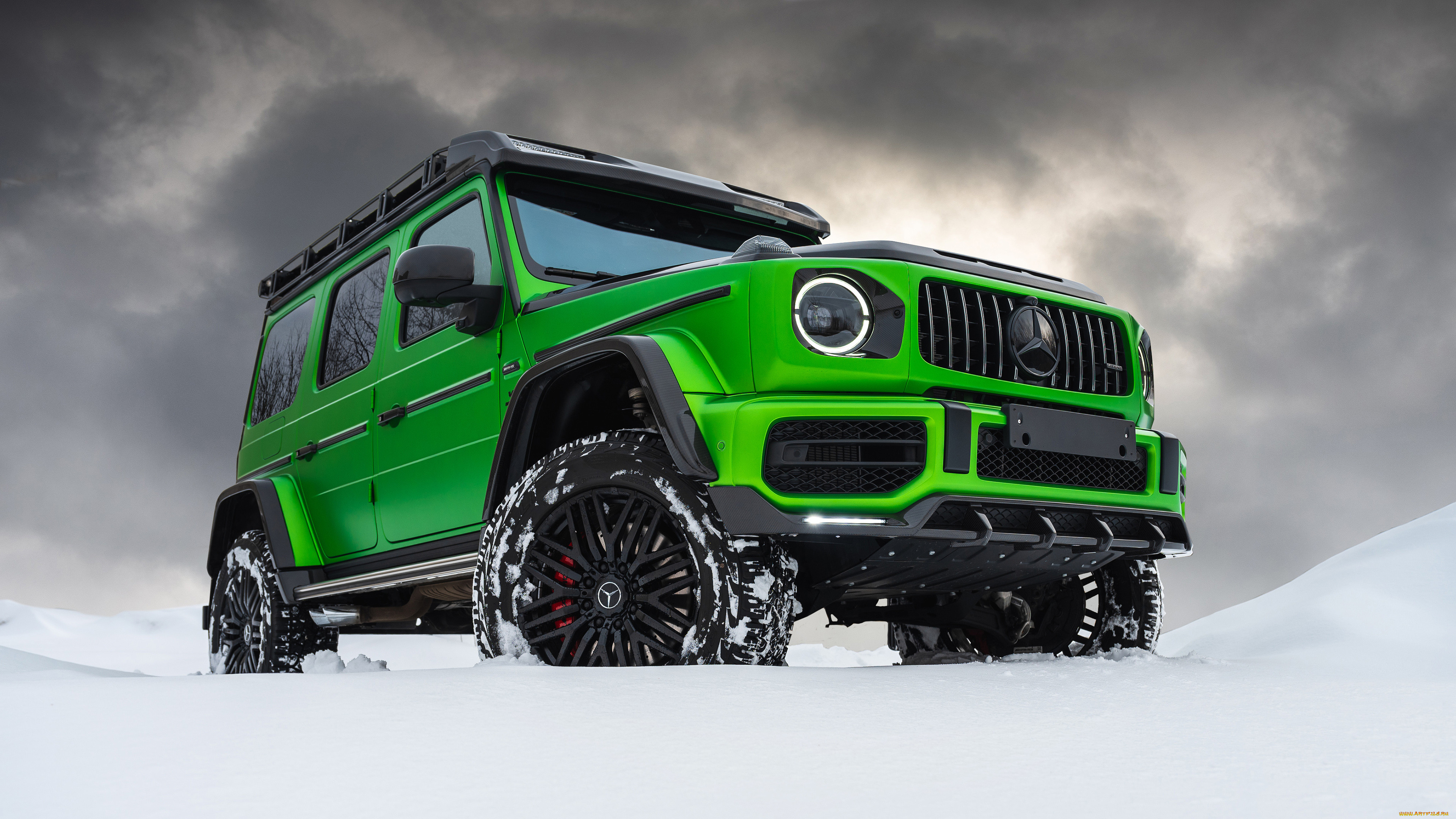 , mercedes-benz, amg, g-63, inferno, 4x4, suv, green, winter, , 
